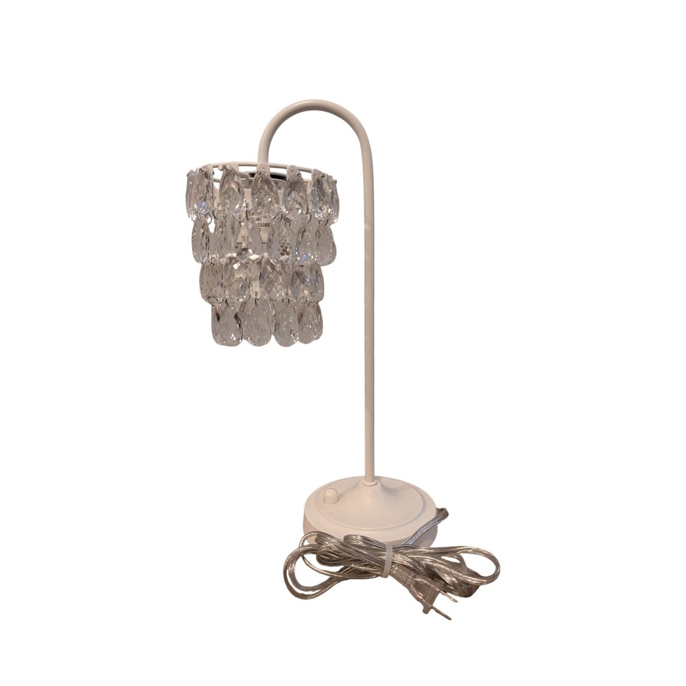 Pottery Barn Kids Crystal Drop Task Lamp White Chandelier Table Light 4749011